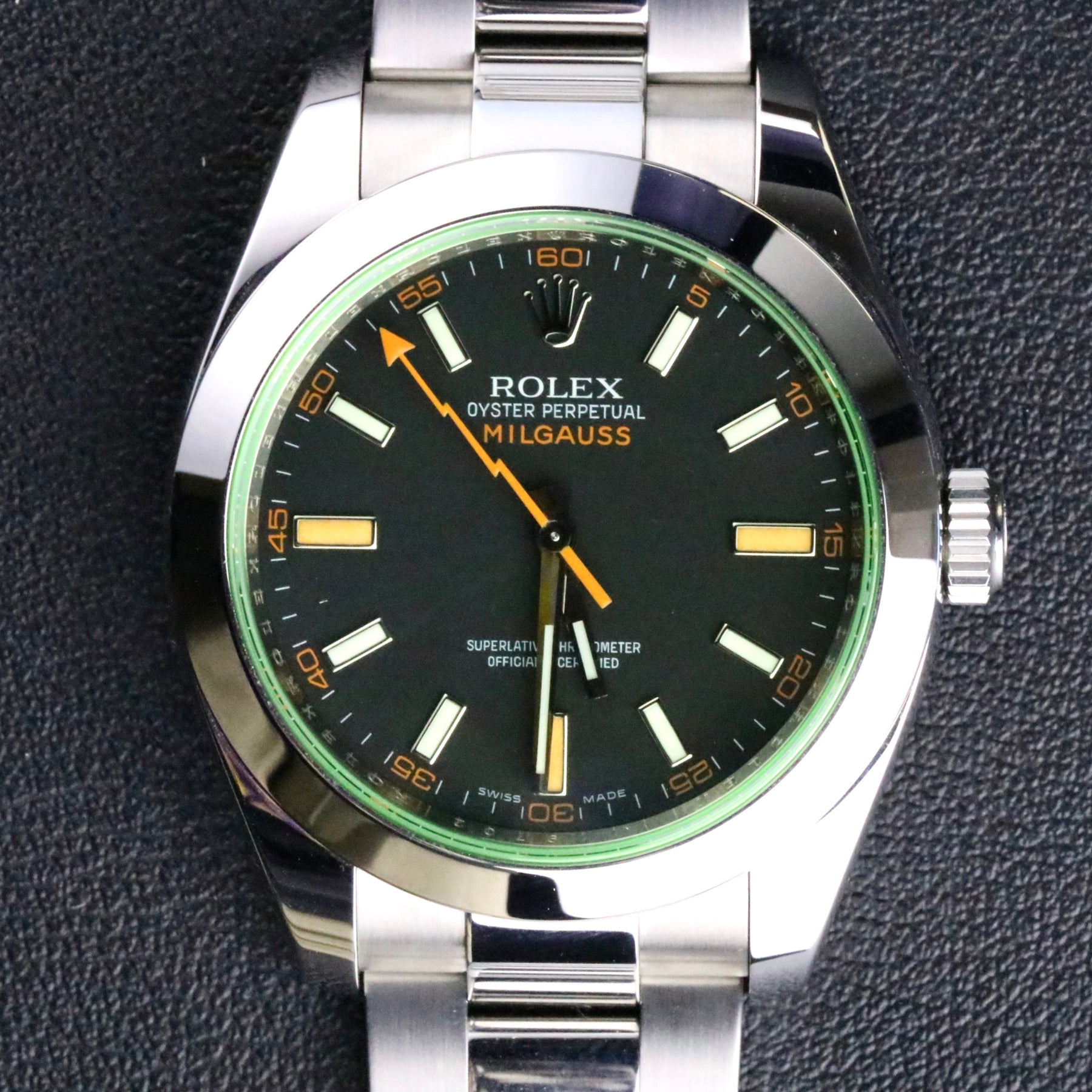 2008 Rolex 116400GV Milgauss Green Sapphire 40mm